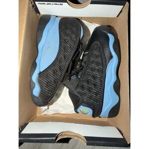 NIKE AIR JORDAN 13 RETRO TD BLACK UNIVERSITY BLUE WHITE KID SIZE 8C - 414581-041